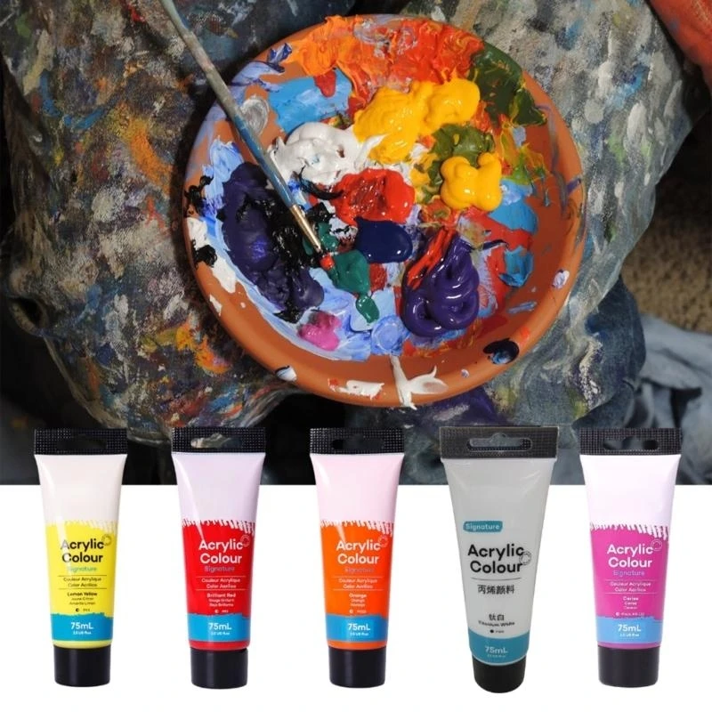 

Complete Acrylic Paints 75ml Tube, Non Toxic,Brilliant Colors, Perfect for Artists, Crafters on Fabric, Ceramic K1KF