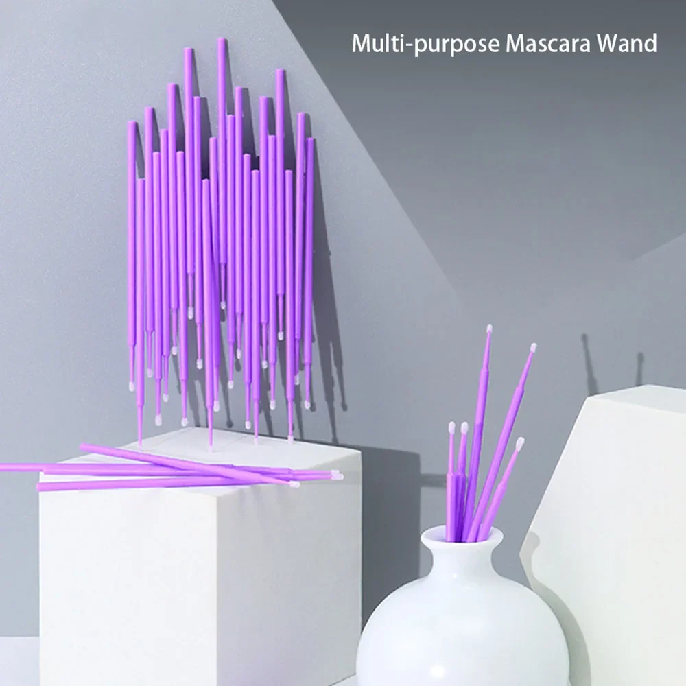 100Pcs Up Paint Micro Brush Tips Mini Car Touch Up Paint Micro Brush Purple Auto Applicator Sticks Detailing Car Products
