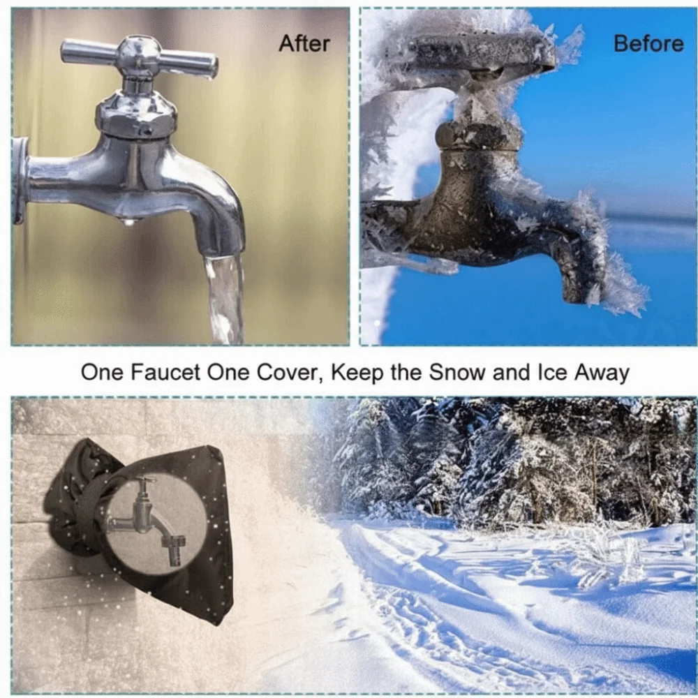 

Waterproof Frost-Proof Faucet Covers Freeze Protection Insulated Faucet Protector Reusable Thicken Outdoor Faucet Covers