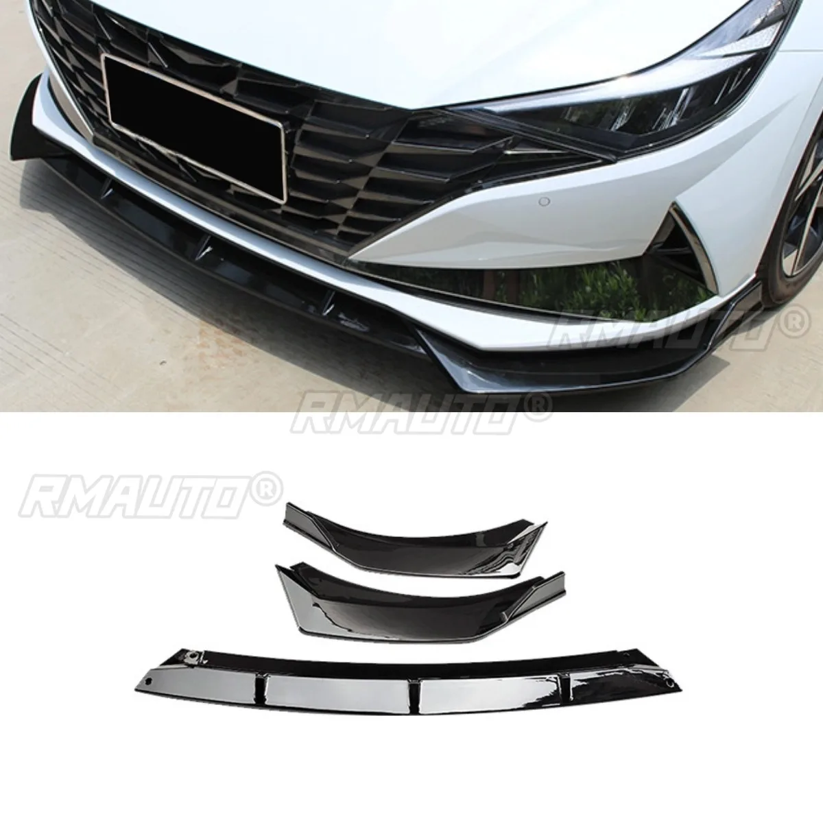 

Передний бампер автомобиля, спойлер, защита бампера, крышка бампера, комплект кузова, совместимый с Hyundai Elantra 2021-2023, автомобильные аксессуары 7-го поколения