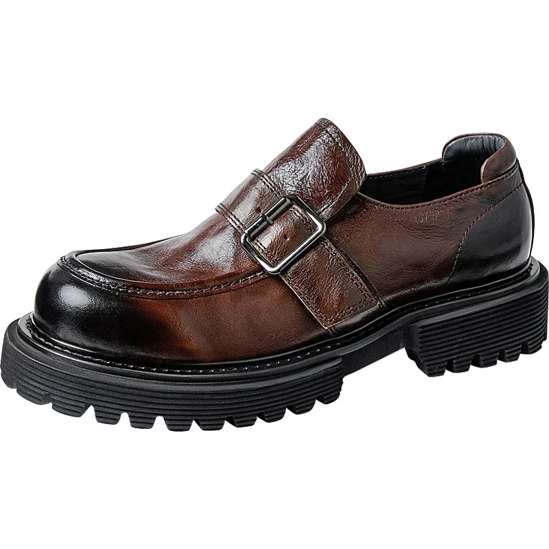 

Men's Casual Shoes Fashion Comfortable Leather Shoes For Men Soft Bottom Business Genuine Leather Slip On Flat Shoes 2023 New