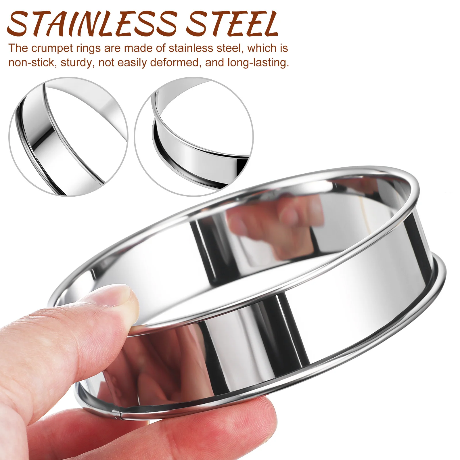 

10Pcs Stainless Steel Egg Rings Round Muffin Cookie Crumpet Tart Pastry Baking Cooking Accessory Crumpet Rings