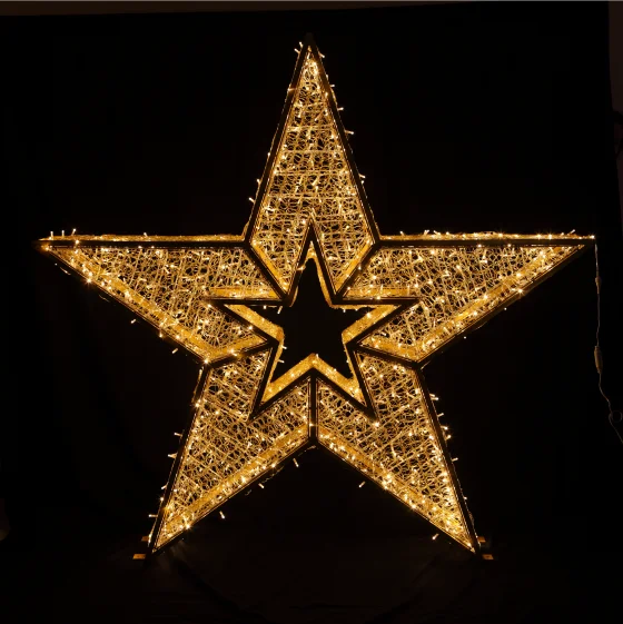 

3D Commercial Motif Light Decoration Large Outdoor Large Lighted Christmas Star for Christmas