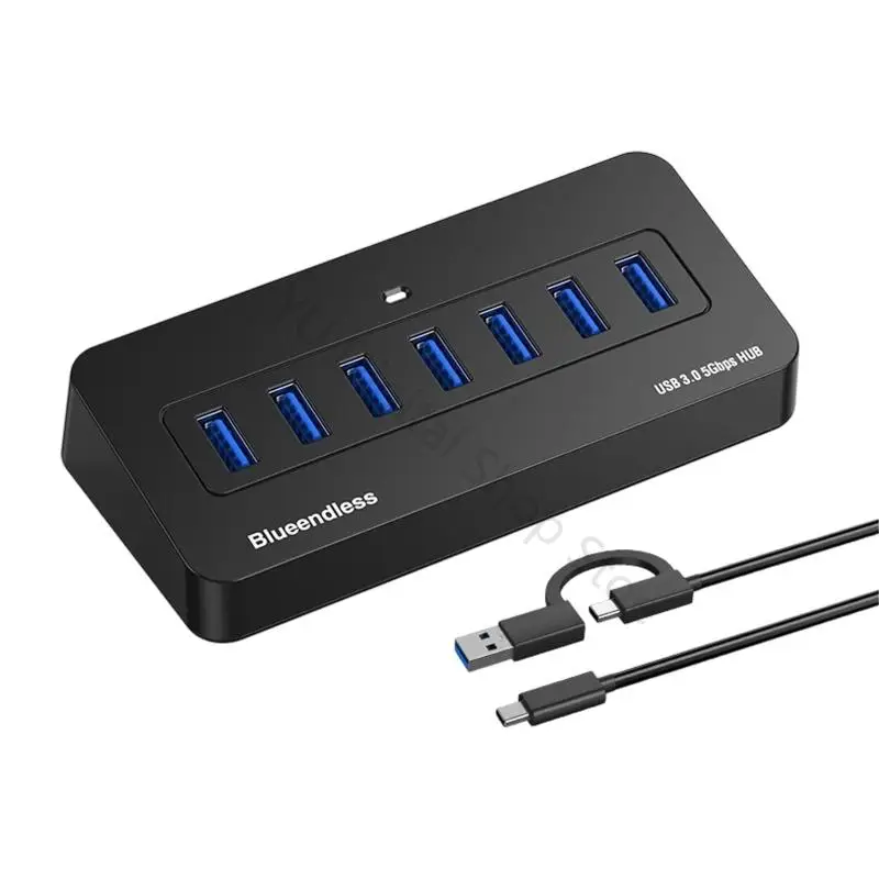 96BA USB3.0 Device Hubs 5Gbps for Office Desk Expansion with Two Host Connectors