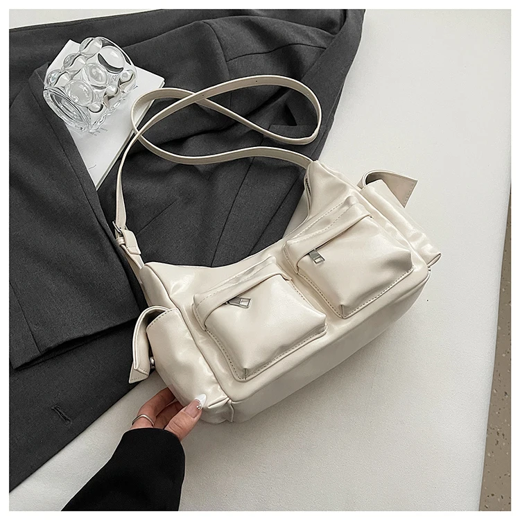2026 Frühling Neue Einfache und Vielseitige Pendler-Tasche für Damen Hochwertige Textur Pendler-Umhängetasche mit Zwei Fächern – Detail 18
