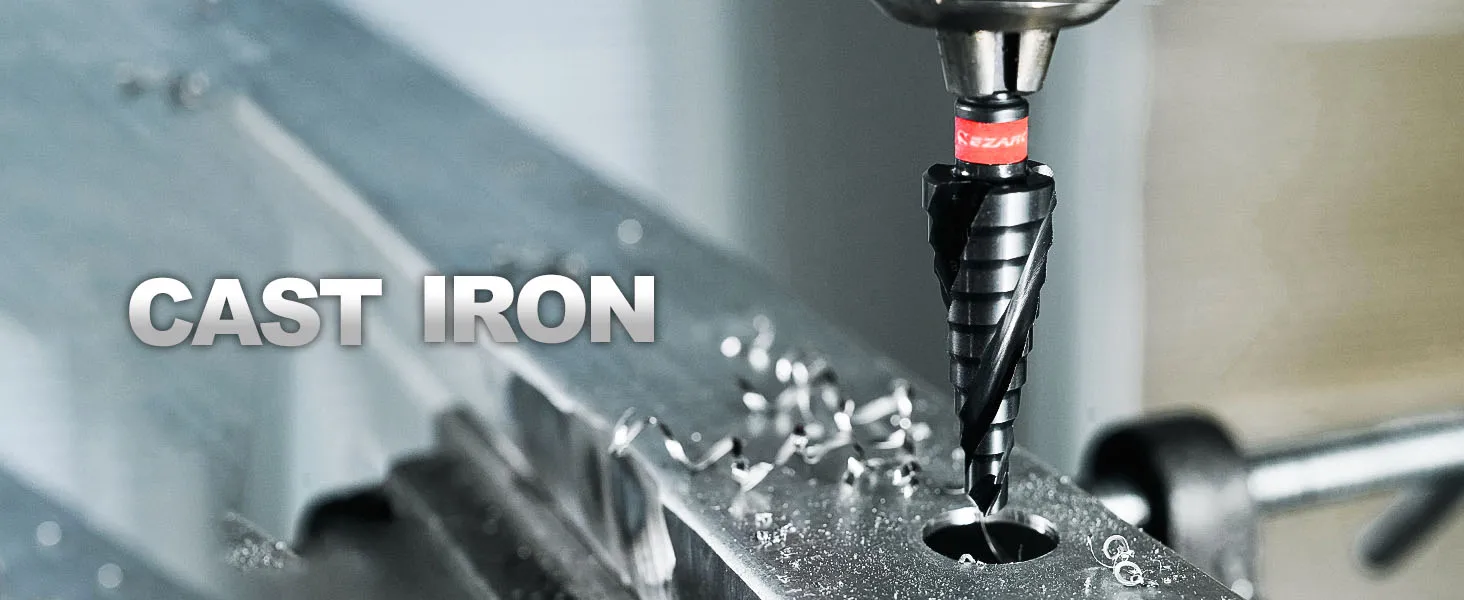 EZARC 4-20mm HSS Stufenbohrer M35 Kobalt AlTiN Beschichtet für Metall, Edelstahl, Aluminium, Kunststoff. 1/4-Zoll-Sechskantschaft – Detail 5