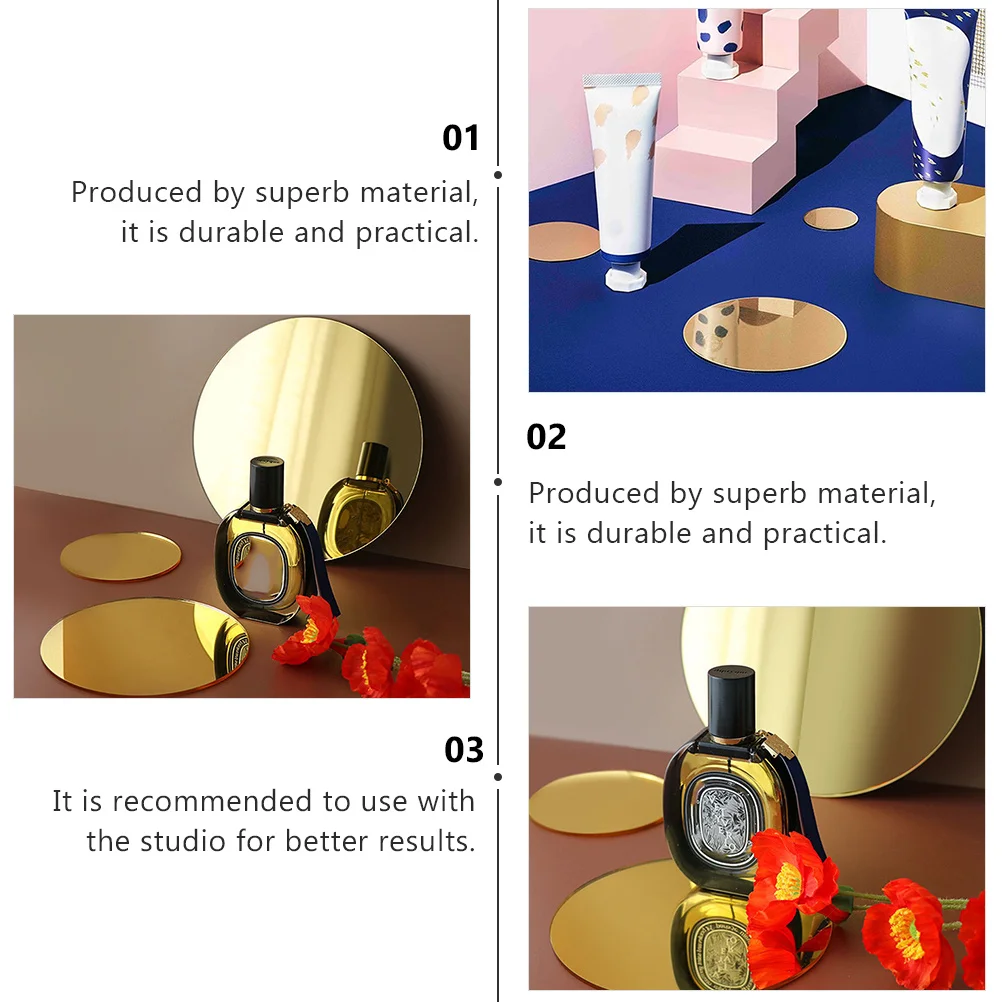 

1pc Mirror Photography Props 14Cm Acrylic Reflection Plate For Flat Lay Food Jewelry Photo Supply Background Accessory