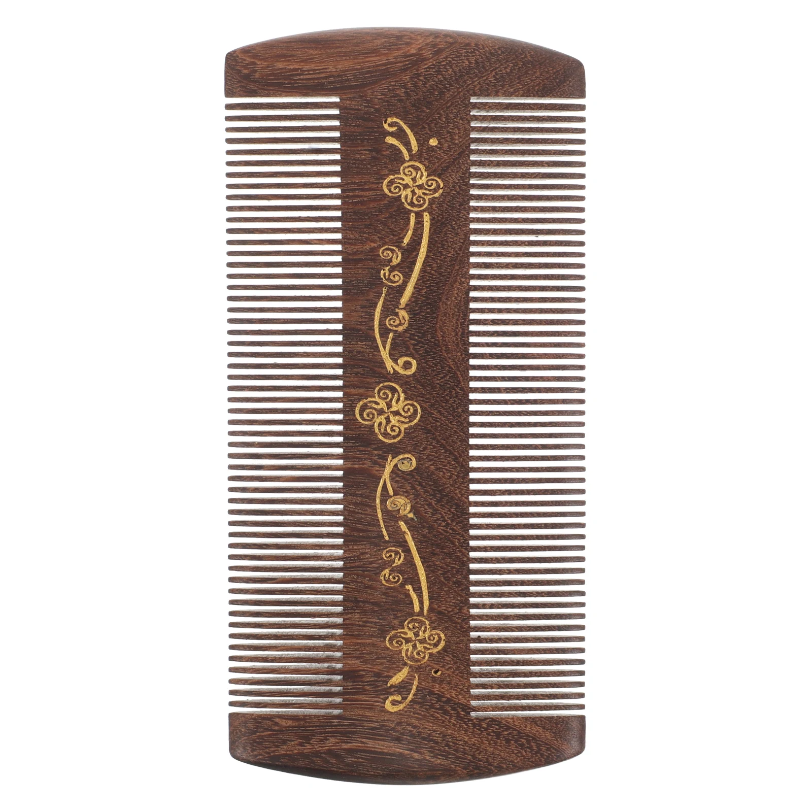 

Расческа с мелкими зубьями золотого сандалового дерева, 12 см, женский аксессуар для волос, портативная дорожная маленькая расческа, деревянная резная