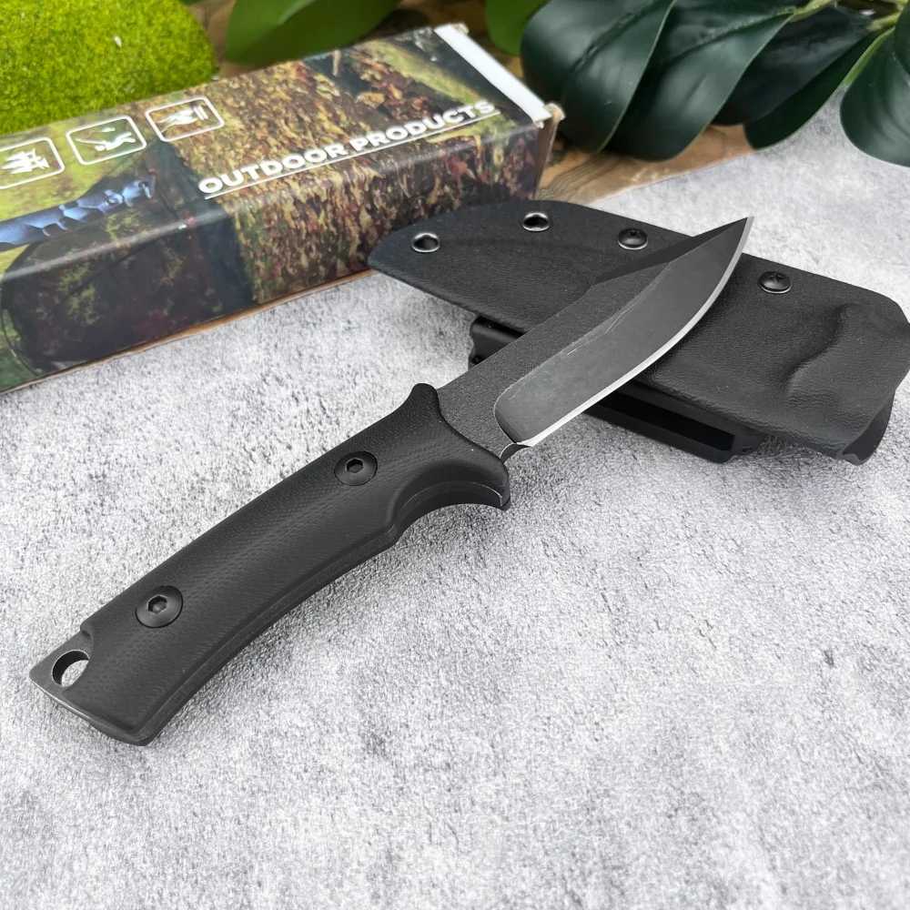 صلابة عالية التكتيكية شفرة مثبتة سكين مع غمد حاد 8Cr13Mov شفرة المحمولة في الهواء الطلق بقاء سكين تخييم أدوات EDC