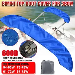 600D 3/4 BOW Bimini Top Boot Cover No Frame Yacht With Zipper Winter Snow Sunshade Dustproof Waterproof Cover Marine Accessories