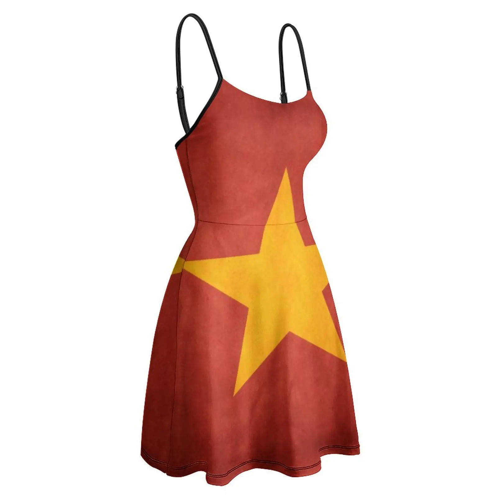 

Exotic Vietnam Vietnamese Flag National Flag of Vietnam Women's Sling Dress Humor Graphic Clubs Woman's Dress Dresses