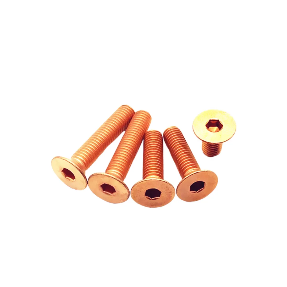 Red Copper Countersunk Head Hexagonal Screw / Bolt M3M4M5M6M8