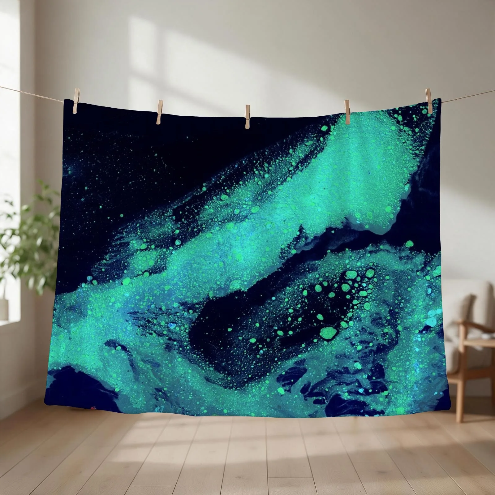 Glow in the Dark 2 Throw Blanket couch cozy soft plush fuzzy picnic outdoor blanket
