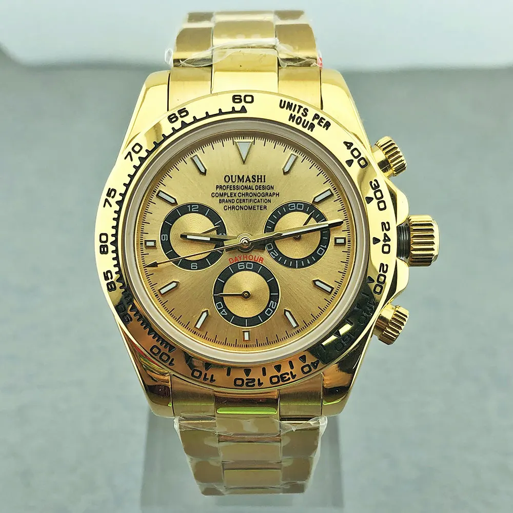 

Золотой корпус из нержавеющей стали 316L с сапфировым стеклом, 39 мм, водонепроницаемость 10 бар, подходит для механических автоматических механизмов 4130 4613D