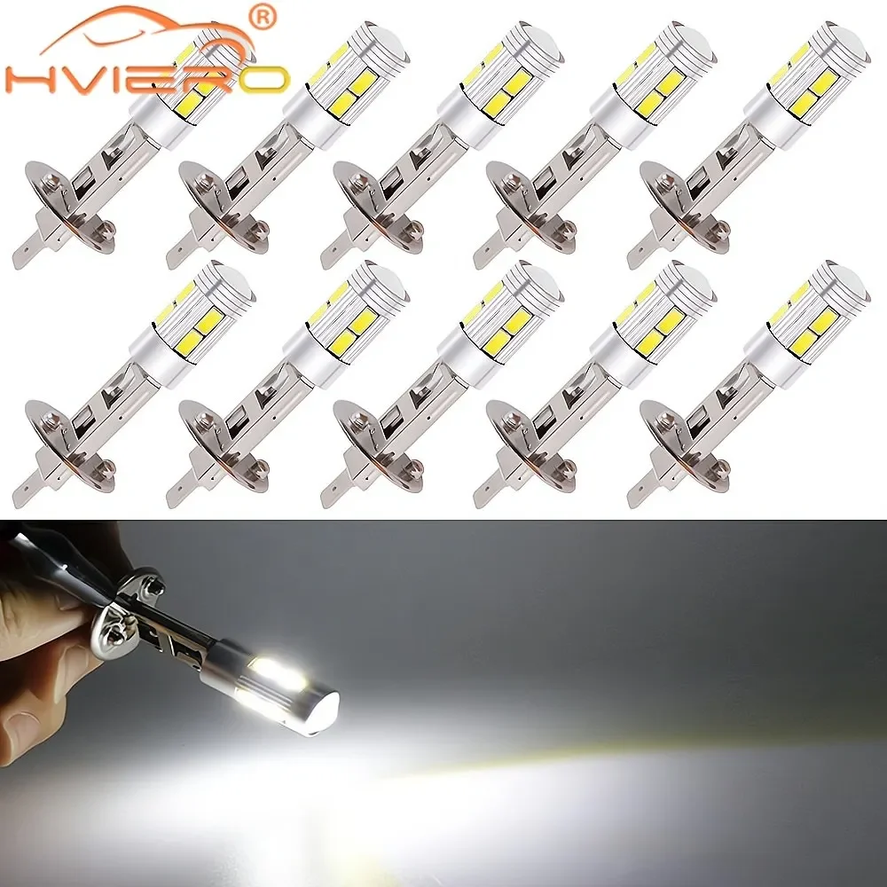 

10Pcs 5630 H1 10SMD Brake Packing Bulbs License Plate Leds 12V Car Daytime Light Interior Reading Dome Led Fog Signal Turn Lamp