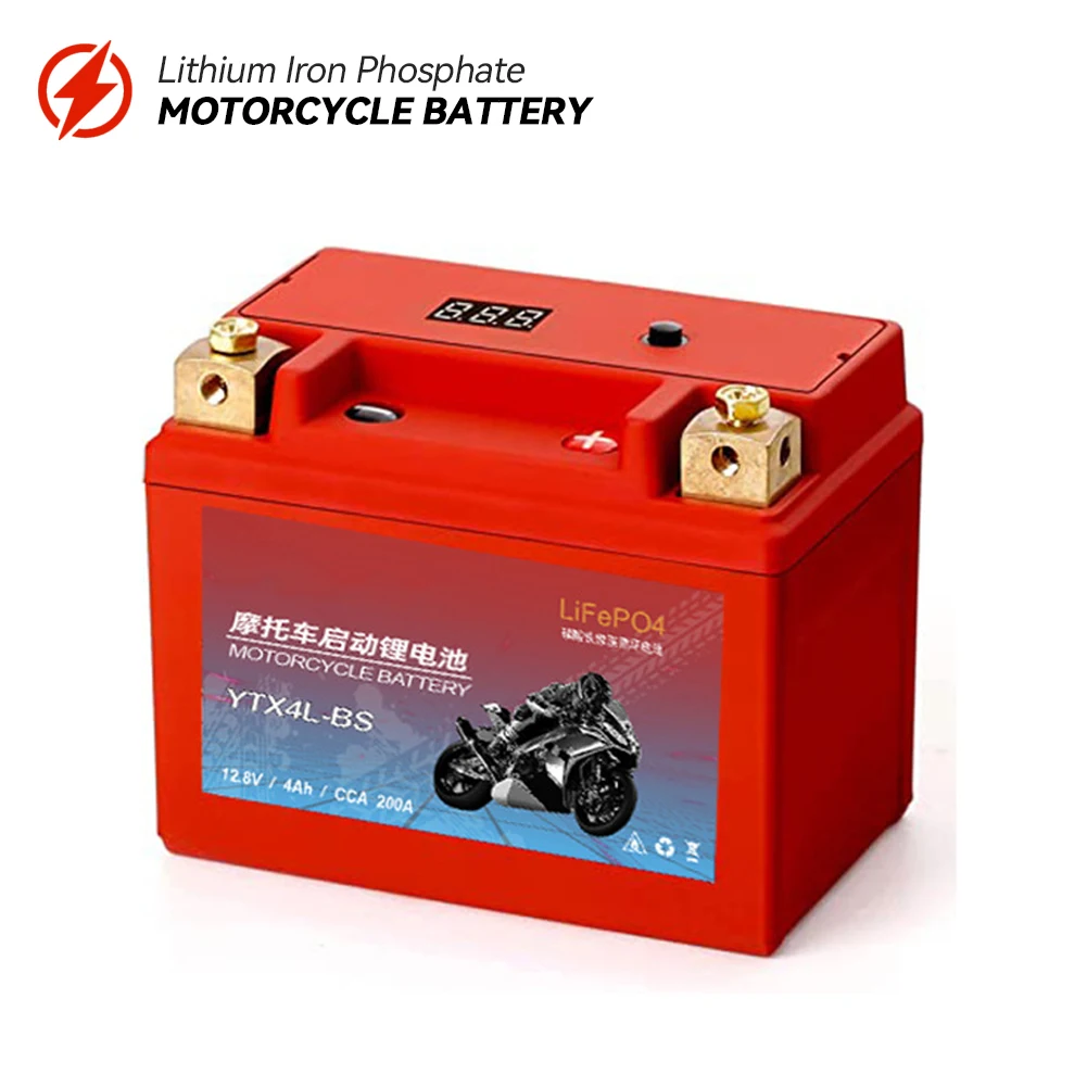 12.8V 5Ah 7Ah 9Ah CCA 200A-400A Built in BMS Lithium Battery Voltage Protection ATV Motorcycle Battery LiFePO4 Scooter Starter