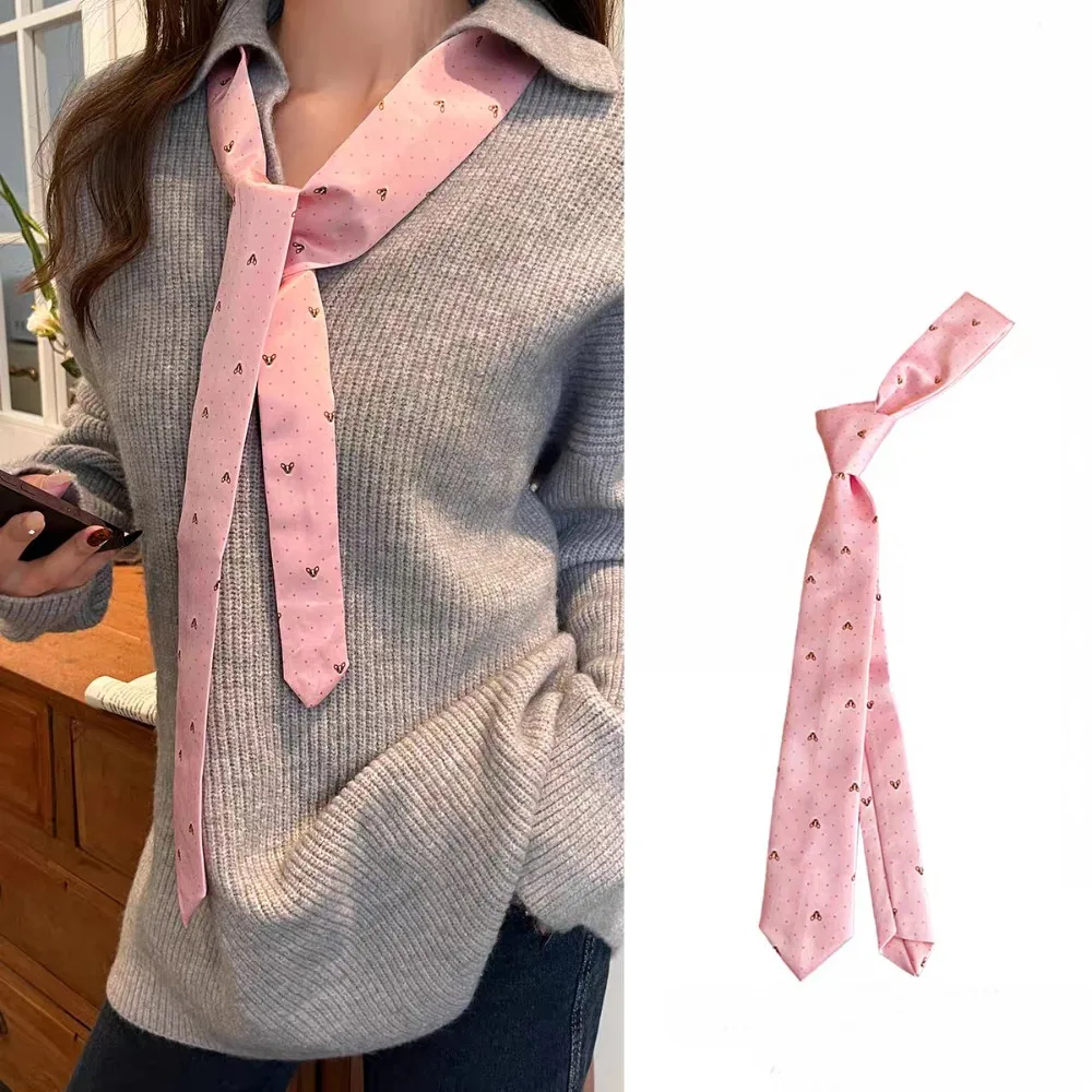 Temperament Korean Striped Tie Printed Y2K JK Uniform Necktie Harajuku Style Stripe Belt Accessories Women