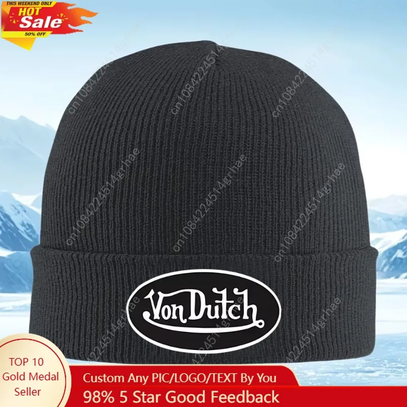 

lettering logo oval frame Men Women Unisex Knitted Hat Beanie Pullover Cap Winter Thermal Warm Christmas Outdoor Cycli