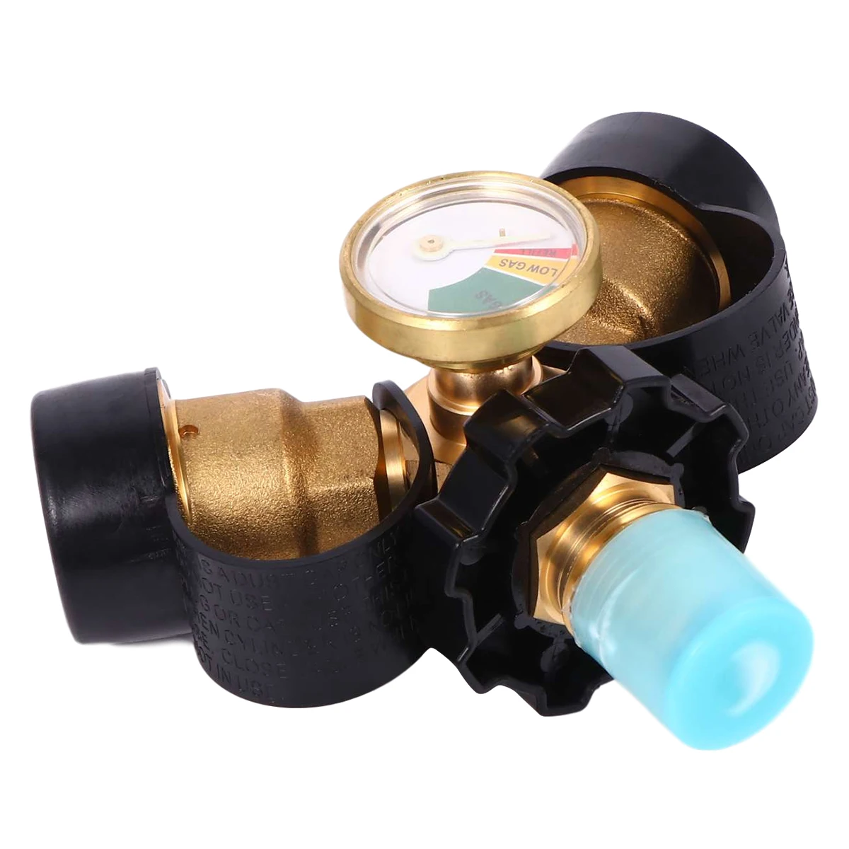 

Propane Tank Y Splitter Brass 1 American Tee Adapter Gauge Level Indicator Leak BBQ Kitchen Camping Stove