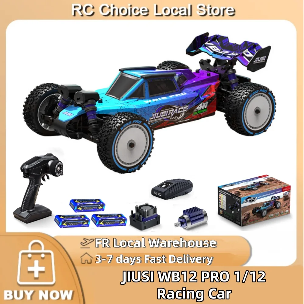 Voiture RC JIUSI 1/12 WB12 PRO 4WD 80km/h Brushless 2.4G Télécommandée, Véhicule Tout-Terrain Haute Vitesse pour Drift, Jouet RC Cadeau