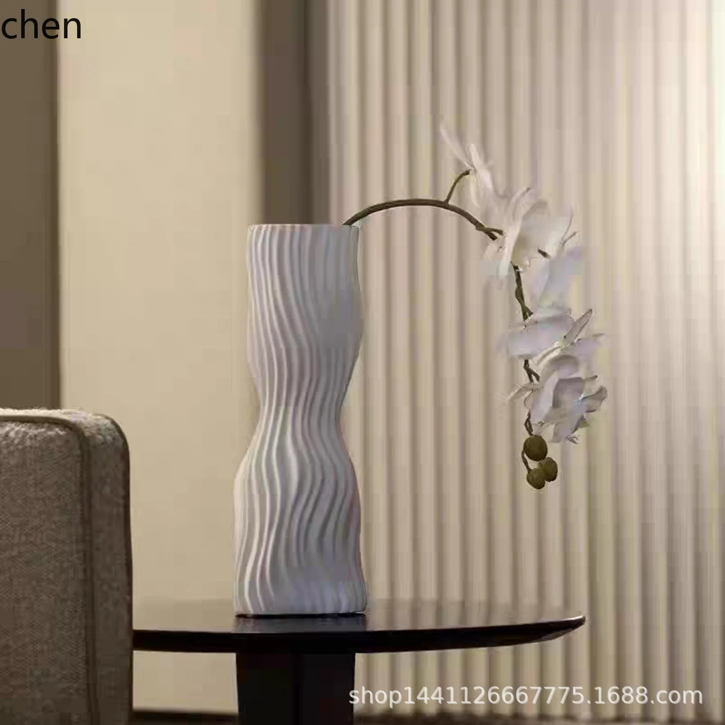 

DSA Modern Minimalist Vase Ornament Wave Ins High-end Feel Home Living Room Soft Decoration Flower Arrangement Vase