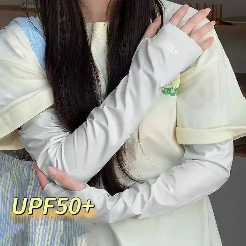 Sunscreen Arm Sleeves Sports Cycling Sunshade Cooling Ice Silk Elbow Sleeves Summer Thin Driving Comfortable Running Arm Cover image 2