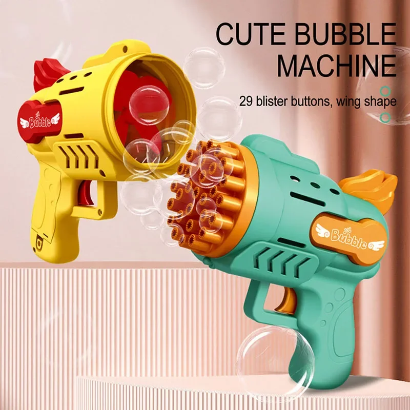 Pistolet à bulles à 23 trous, Machine à bulles à fusée électrique pour enfants, anniversaire, mariage, pistolet à bulles de savon d'été, jouets d'extérieur