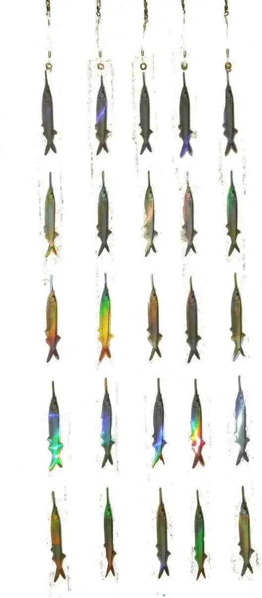 Ballyhoo Teaser Strips - 5 Reflective Bait Fish Teasers (5 Pack)