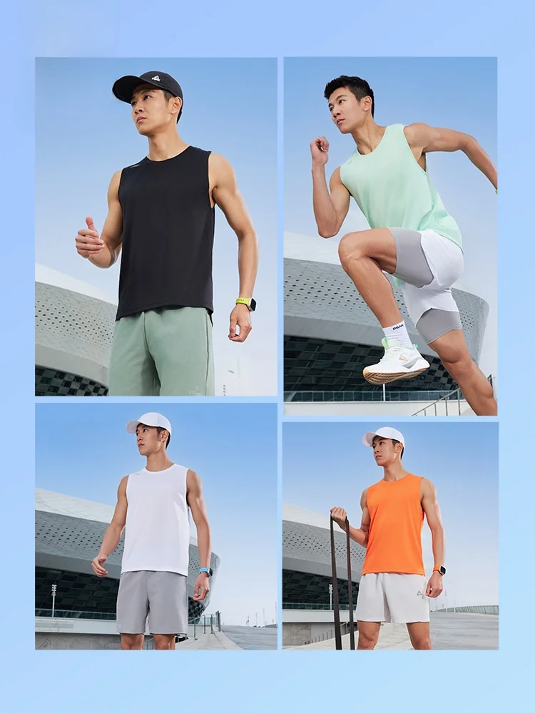 

Пиковый жилет для бега, мужской ультра-легкий дышащий спортивный жилет для спортивного марафона без насадок, тренировочная одежда, летняя круглая футболка Ne