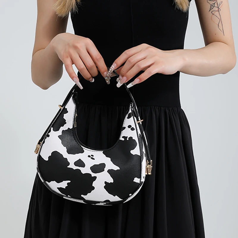 Neue Kuh Muster Schulter Tasche Für Frühling/Sommer Vielseitige frauen Tasche Personalisierte Koreanische Leopard Muster Unterarm Handtasche – Detail 9