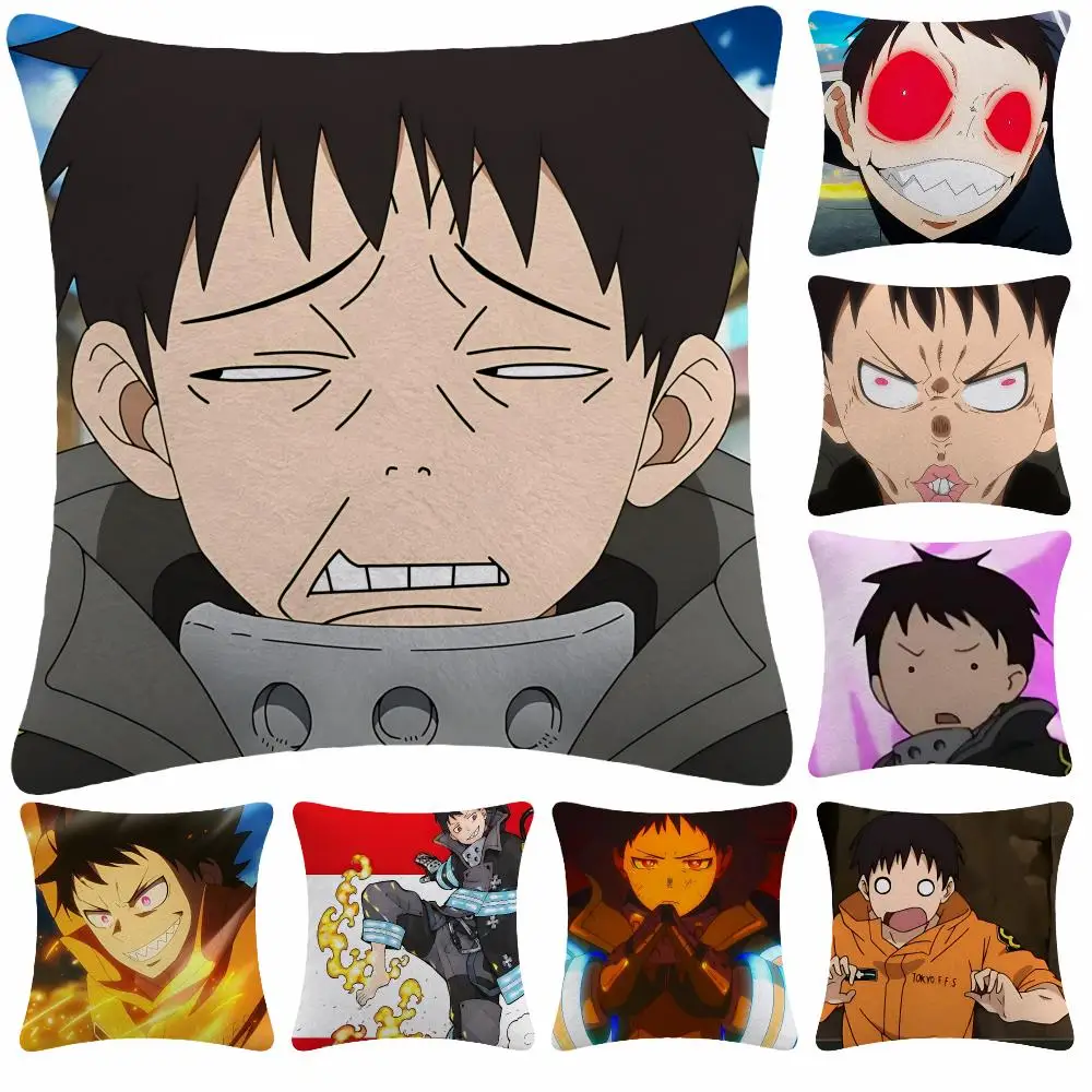 Anime Fire Force S-Shinra Kusakabe Cushion Cover Soft Plush Decorative Sofa Bedroom Living Room Car Dorm Home Decor Gift