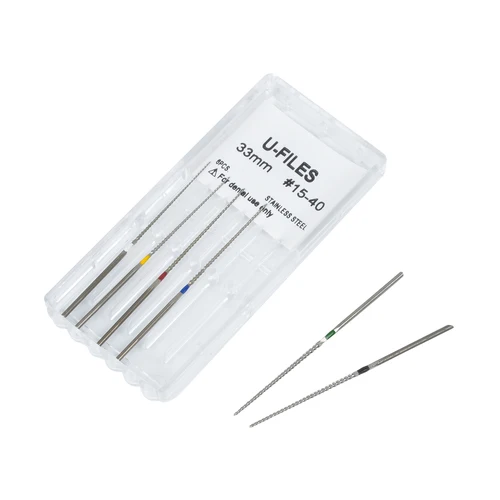 Imagen 2 del producto 6 uds limas dentales en U de acero inoxidable para limas endodónticas de conducto radicular pájaro carpintero limas ultrasónicas de acero inoxidable de 33mm odontología