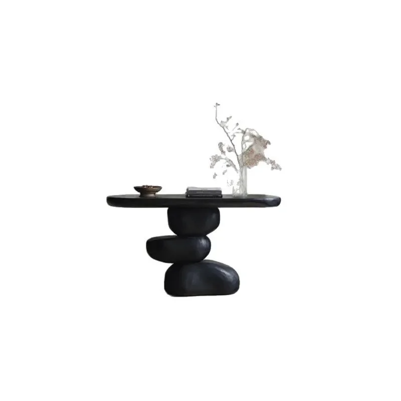 Solid wood porch table wabi-sabi wind, entrance corridor aisle decoration, retro art