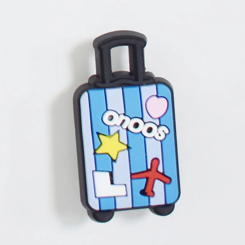 1PCS PVC Shoe Charms Beer Drinks Sunglasses Luggage Aairplane for Crocs Shoe Accessories Decoration for Adults Party Gifts image 2