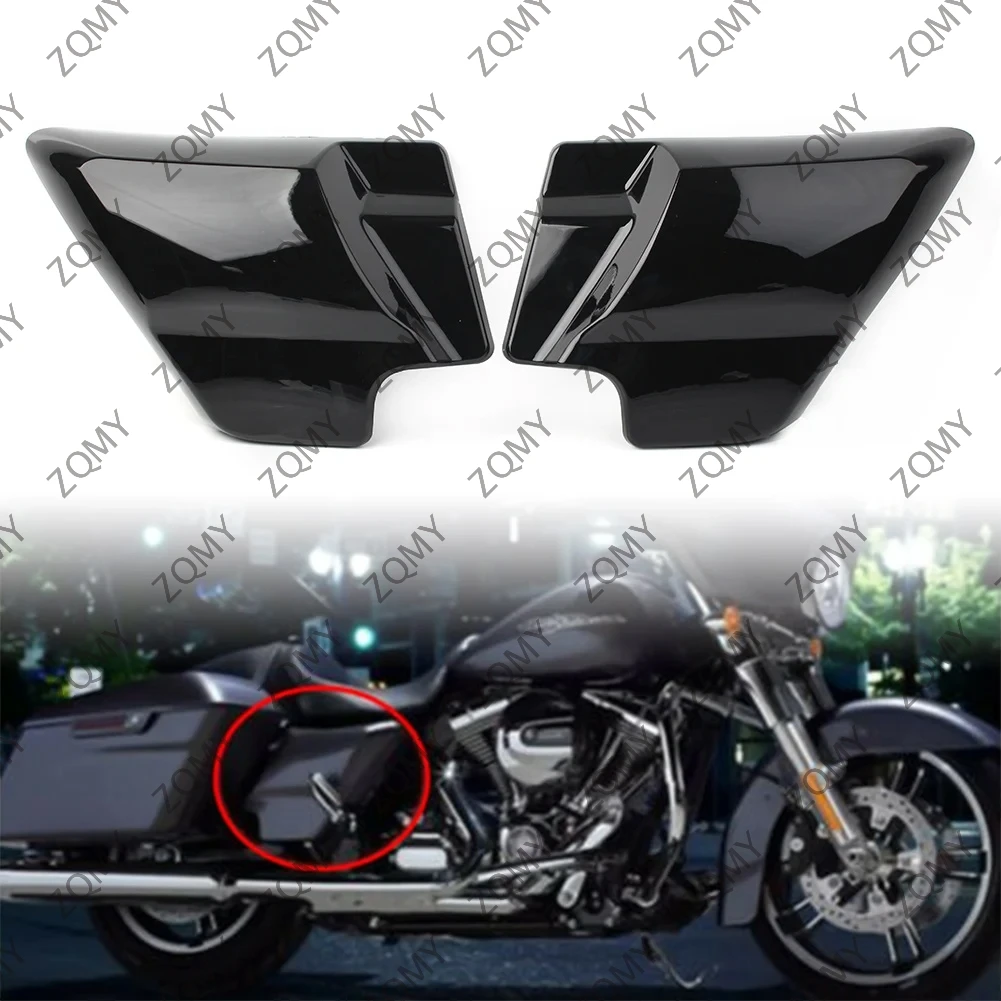 

2x Gloss Black Motorcycle Side Covers Panels Left & Right for Harley Touring Road King Electra Glide 2014 2015 2016 2017 2018