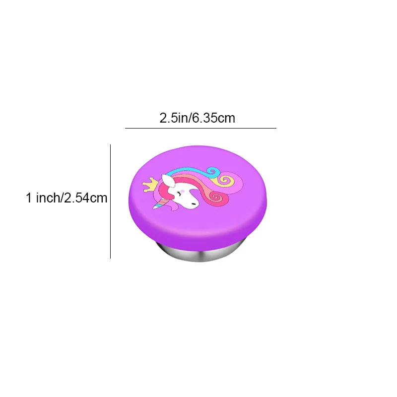 1/6PC Unicorn Salad Dressing Container Stainless Steel 304 Condiment Cup Leak-Proof Silicone Cover Lunch Bento Box Accessories