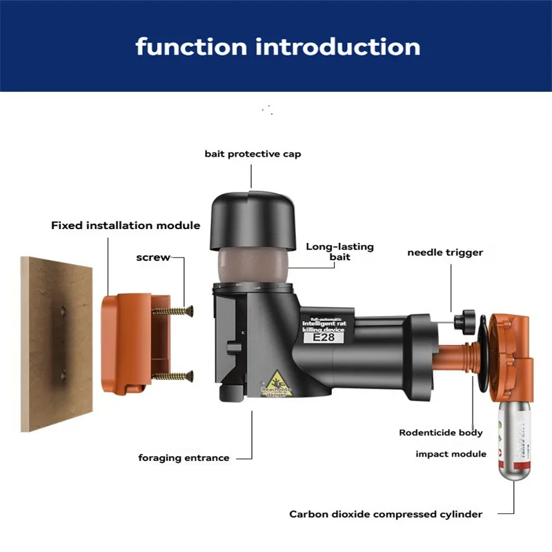 

2025 New Rat Repellent Device Fully Automatic Rat Repellent Device Non toxic and Carbon Dioxide Free Gas Cylinder Rat Multi Catc