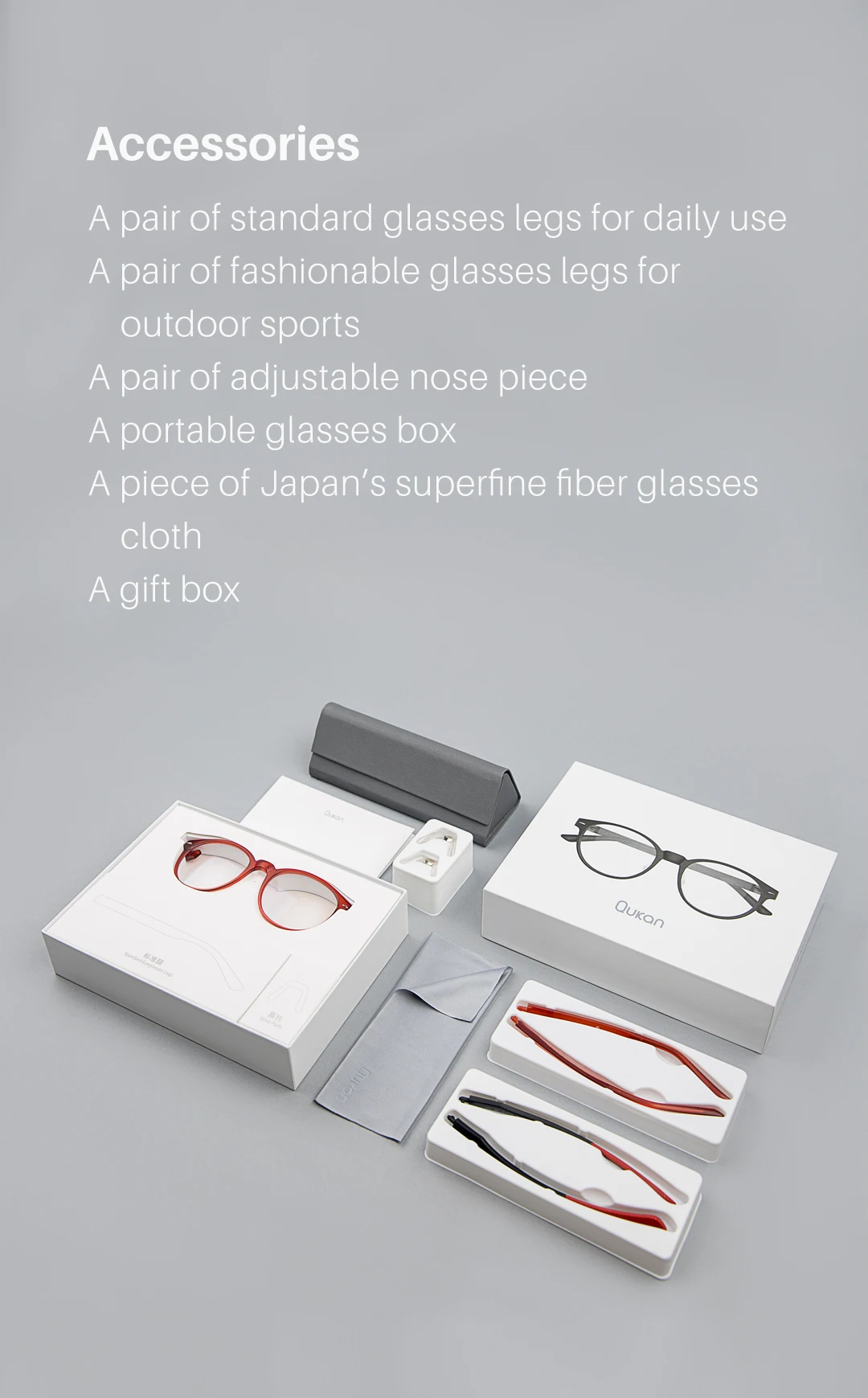 Qukan Anti-Blaulicht-Brille W1, photochrome Schutzbrille, 35% Blaulichtfilter, modulares Design für den Alltag. – Detail 16