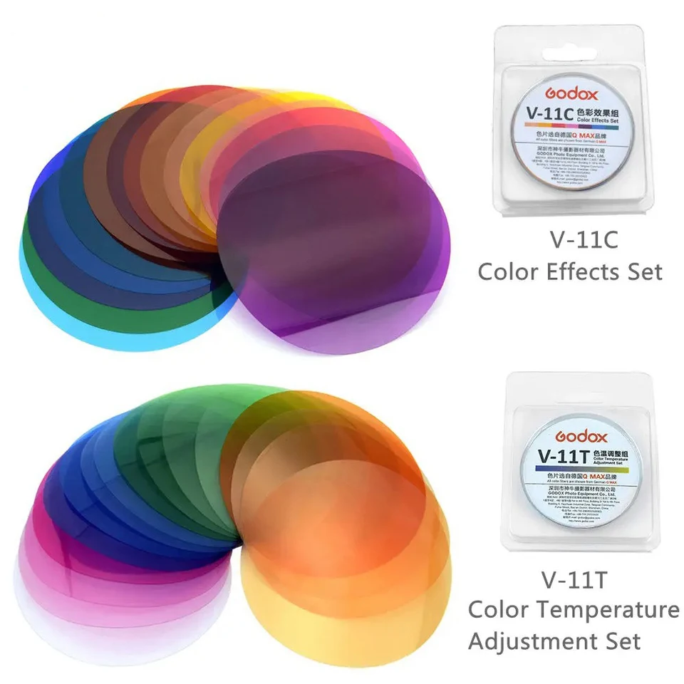 Godox V-11C V11C or V-11T V11T Color Filters for AK-R16 AK-R1 Compatible with Godox V1 V1PRO V100 Series Speedlite Flash