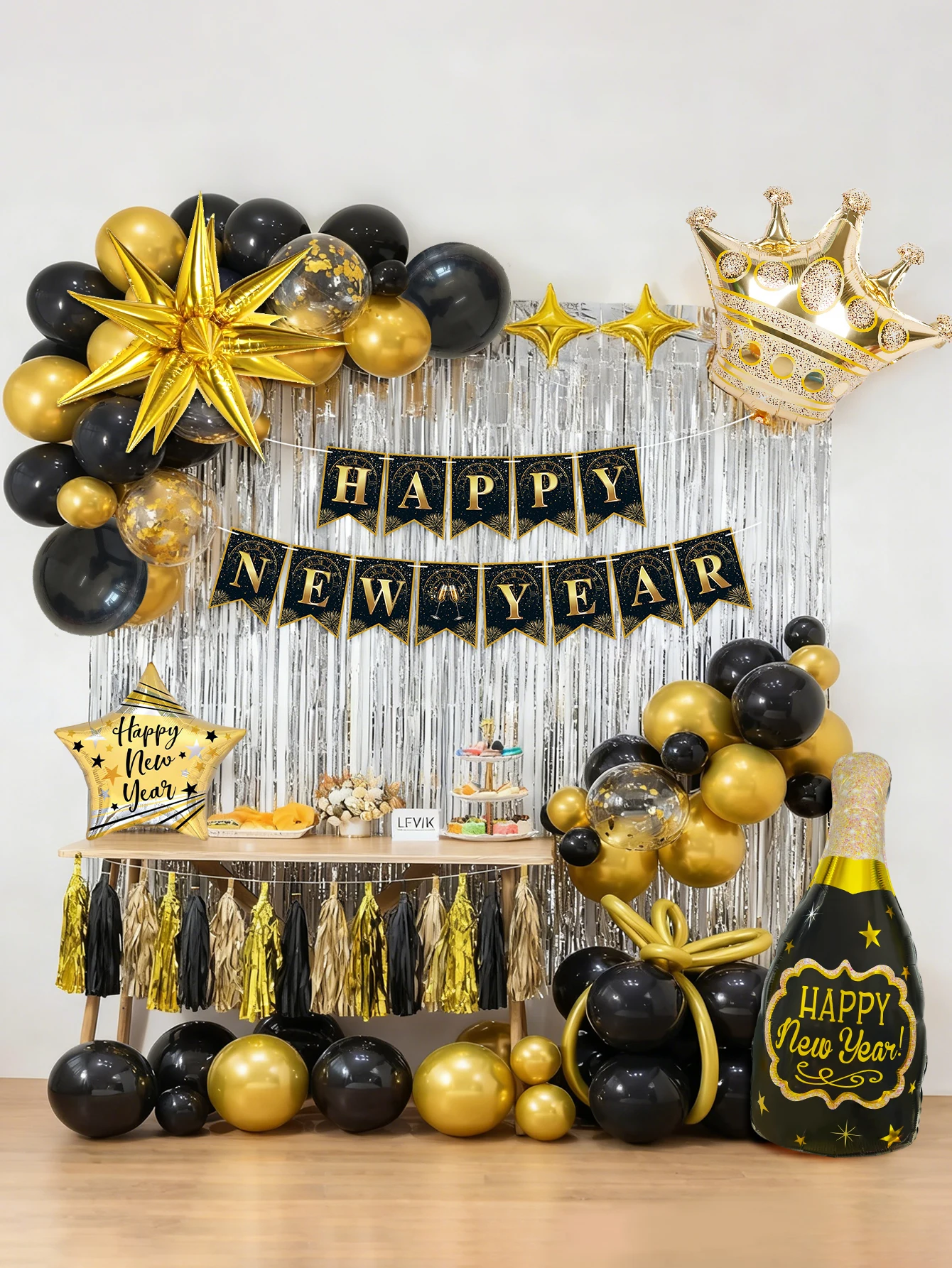 105 قطعة 2026 مجموعة بالونات قوسية لتزيين إكليل السنة الجديدة، مناسبة لحفلة رأس السنة الجديدة 2026، ديكور ليلة رأس السنة، عيد الميلاد