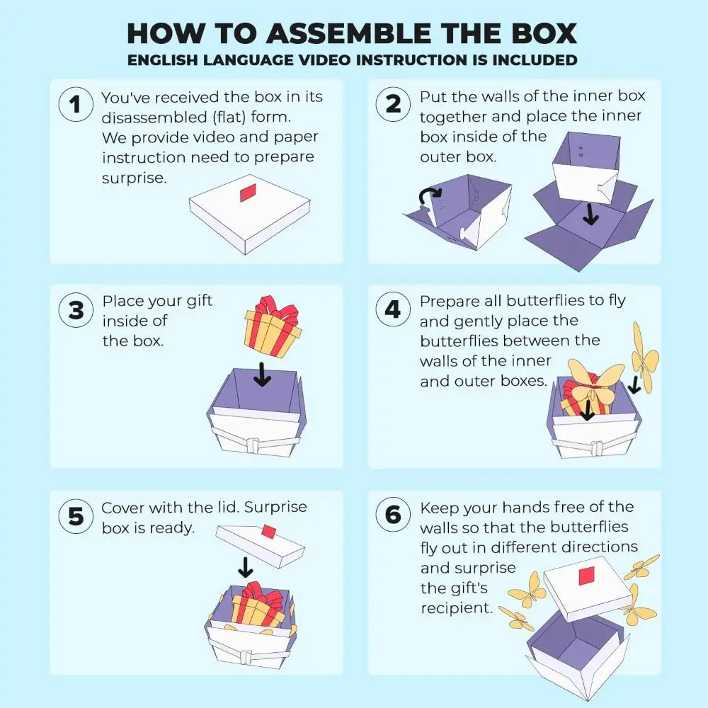 Party Decorations Surprise Flying Butterfly Box Happy Birthday Pop Up Explosion Surprise Gift Box Anniversary