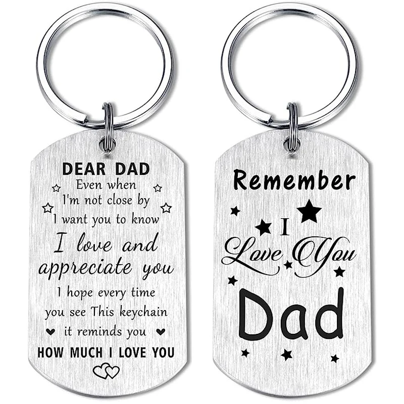 Remember I Love You Dad Mom Papa Grandma Gifts, Happy Birthday Keychain Gift , Mother 's Father's Day Present from Daughter Son