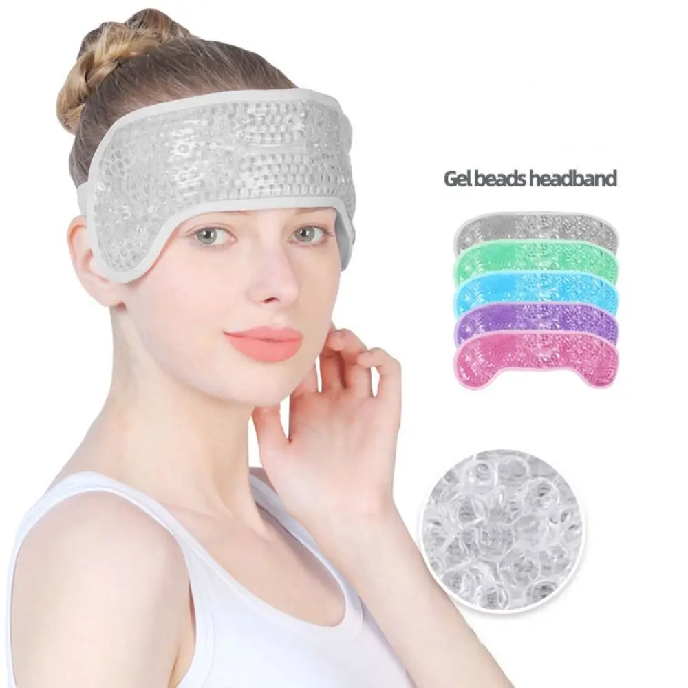 Hot or Cold Compress Head Gel Ice Pack Gel Bead Reusable Migraine Ice Wrap Hot Therapy Women Beauty Headache Ice Bag