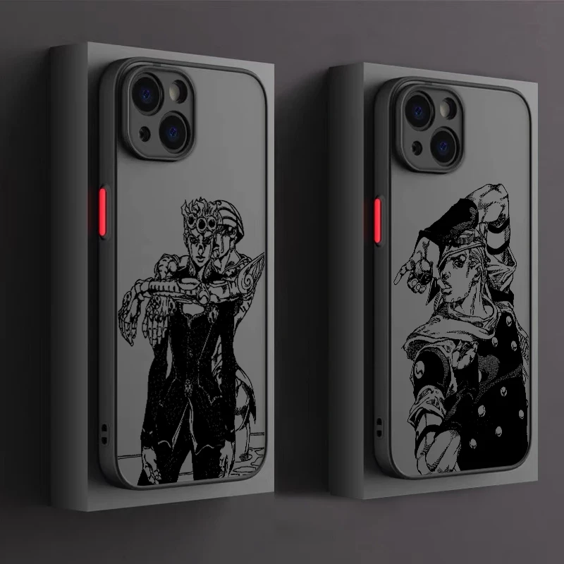 Jojos Bizarre Adventure Comics Phone Case For Apple iPhone 15 14 13 12 11 XS Mini Pro Max 8 XR X Matte Frosted Translucent