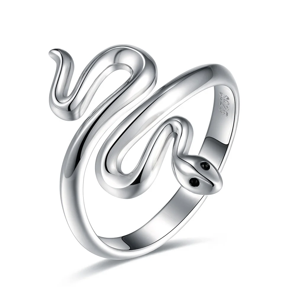 Sterling Silver Cute Open Adjustable Snake Ring for Women Whether You Snake Lovers or Not,Personalized Fine Ring is Worth Having