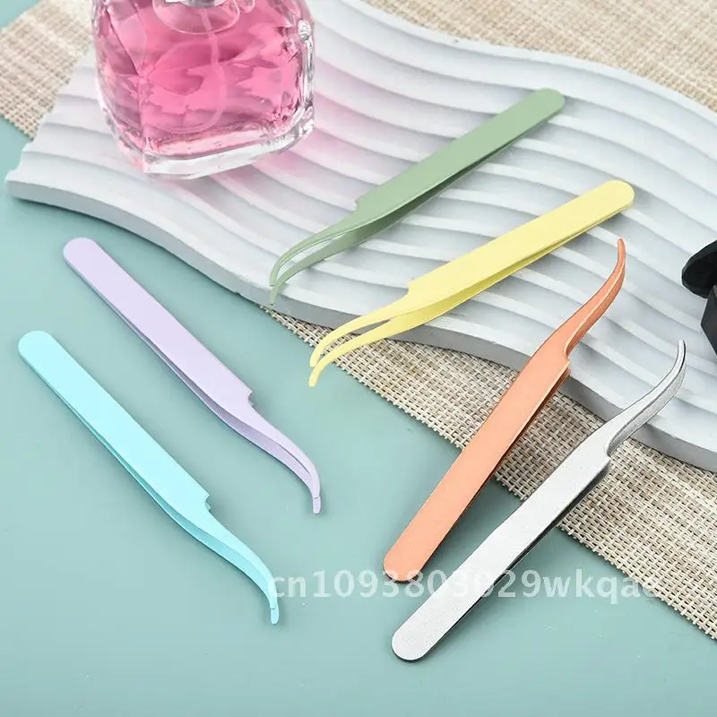 3 قطعة ملاقط رموش من الفولاذ المقاوم للصدأ مشبك رأس مستدير أداة تجعيد الرموش للاستخدام الاحترافي بألوان متعددة