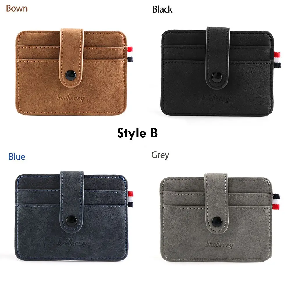 Men's Business Multi-card position Money Pocket Small Wallet Leather Card Holder ID Credit Case