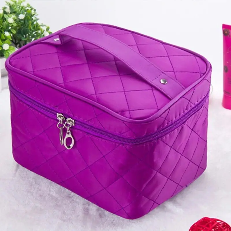 Cosmetic Box New Women Quilted Professional Cosmetic Bag Female Large Capacity Storage Handbag Travel Toiletry Makeup Bag