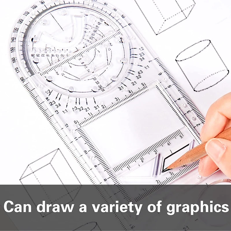Многофункциональная геометрическая линейка, вращающаяся круглая сложная линейка, инструмент для быстрой измерения, шаблон для рисования, набор линеек