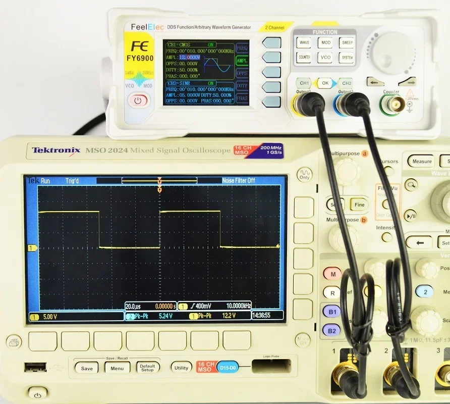 FY6900 Sine 0-20MHz Digital Signal Generator Sine Wave 2.4Inch TFT Screen Digital Signal Sourece Meter With EU UK Plug Lcd